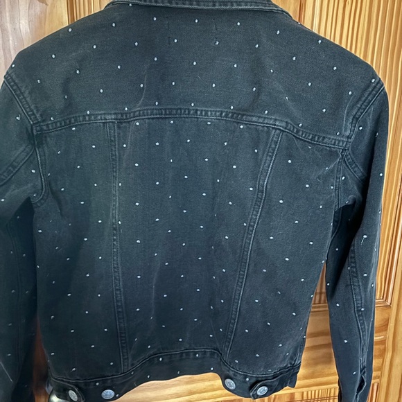 Madewell Boxy Crop Jacket: Metallic Dot Edition in Lunar Wash - Size S - Picture 6 of 6